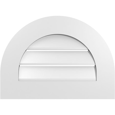 Ekena Millwork Round Top Surface Mount PVC Gable Vent: Functional, w/ 3-1/2"W x 1"P Standard Frame, 22"W x 16"H GVPRT22X1601SF